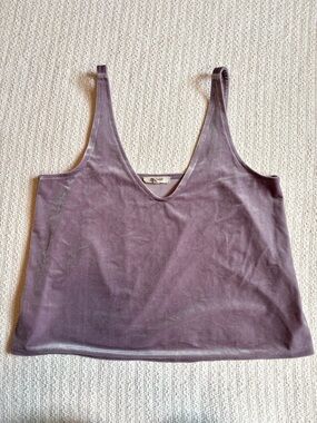 Madewell Velvet V‑Neck Tank — Lavender Purple